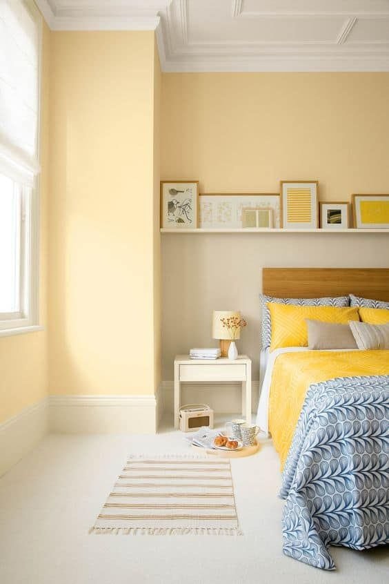 colores relajantes para dormitorios amarillo beige crema