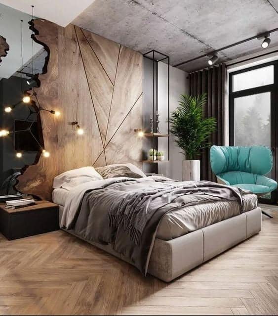 decorar dormitorio de matrimonio rústico industrial